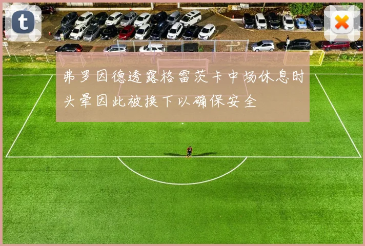 弗罗因德透露格雷茨卡中场休息时头晕因此被换下以确保安全